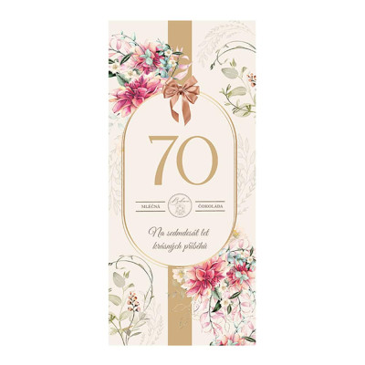 Dárková čokoláda 100 g - Vše nejlepší 70 květiny
