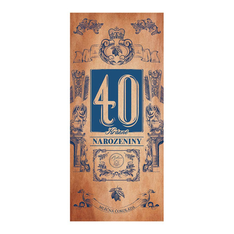 Dárková čokoláda 100 g - Krásné narozeniny 40 ~ 1