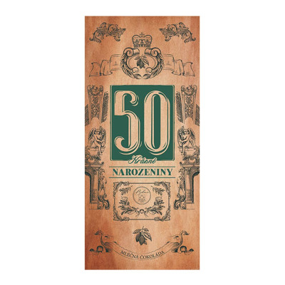 Dárková čokoláda 100 g - Krásné narozeniny 50