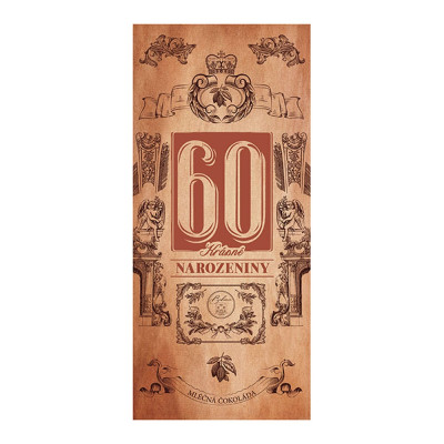 Dárková čokoláda 100 g - Krásné narozeniny 60