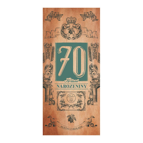 Dárková čokoláda 100 g - Krásné narozeniny 70 ~ 1