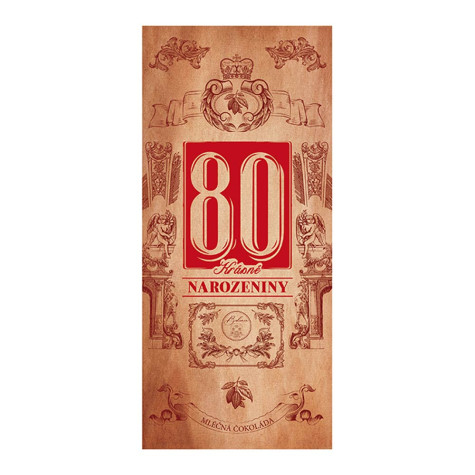 Dárková čokoláda 100 g - Krásné narozeniny 80 ~ 1
