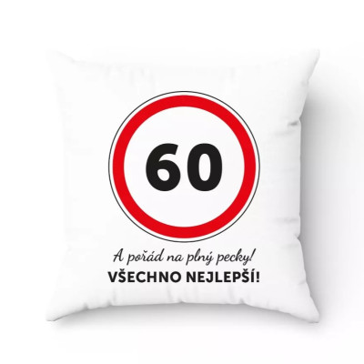 Polštář k narozeninám - 60 - Všechno nejlepší