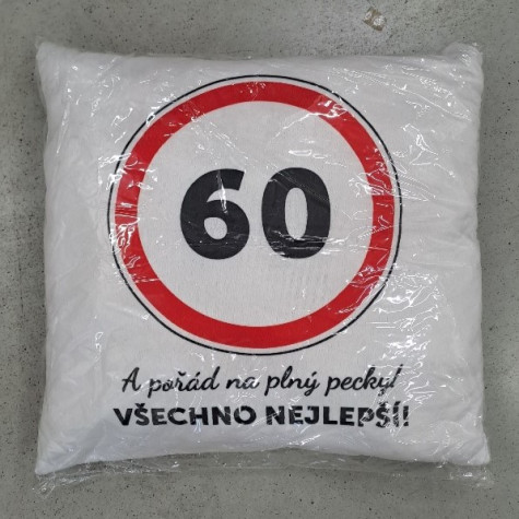 Polštář k narozeninám - 60 - Všechno nejlepší ~ 2