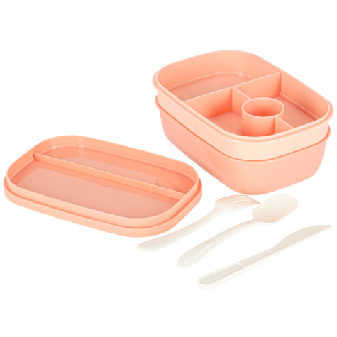 Svačinový box s přihrádkami 1900 ml meruňkový ~ 2