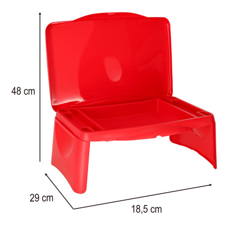 Dětský stolek do auta s úložným prostorem - červený ~ 7