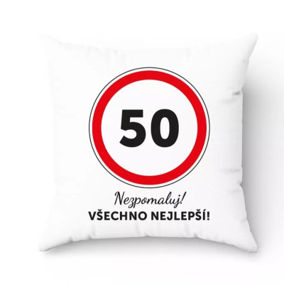Polštář k narozeninám - 50 - Všechno nejlepší