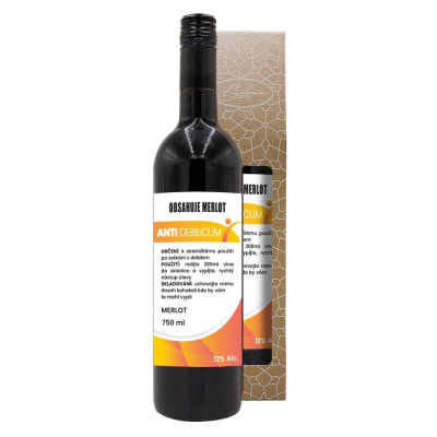 Dárkové víno v krabičce 0,75l - Anti debilicum - Merlot