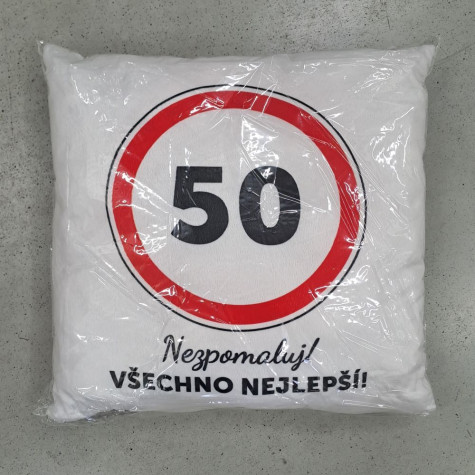 Polštář k narozeninám - 50 - Všechno nejlepší ~ 3