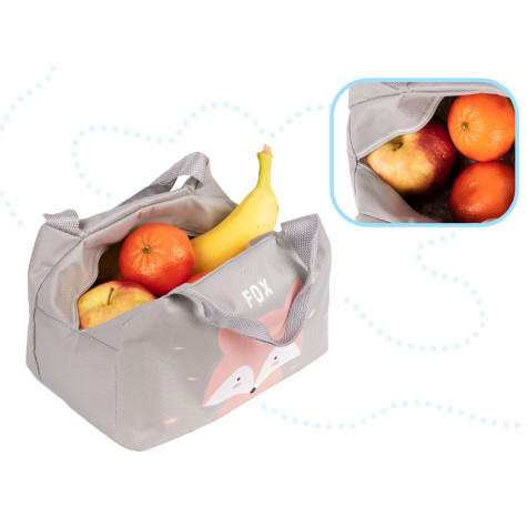 Termotaška na svačinu 21x14x15cm - šedá s liškou ~ 4