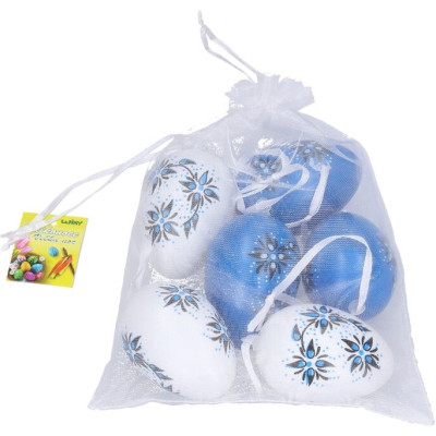 Wiky Vajíčko dekorační plastové 6 ks - bílomodré