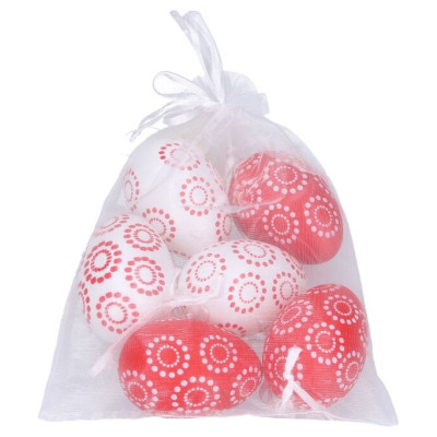 Wiky Vajíčko dekorační plastové 6 ks - červenobílé