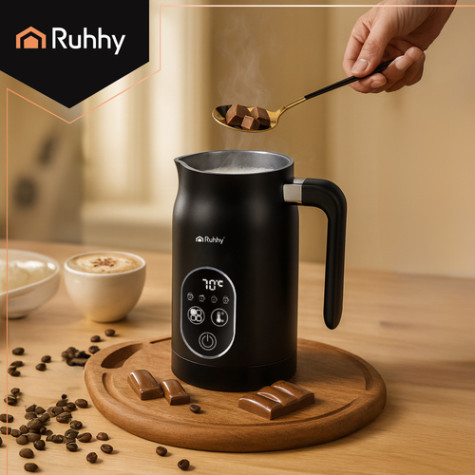 Napěňovač mléka s displejem 4v1 černý Ruhhy 26649 ~ 2