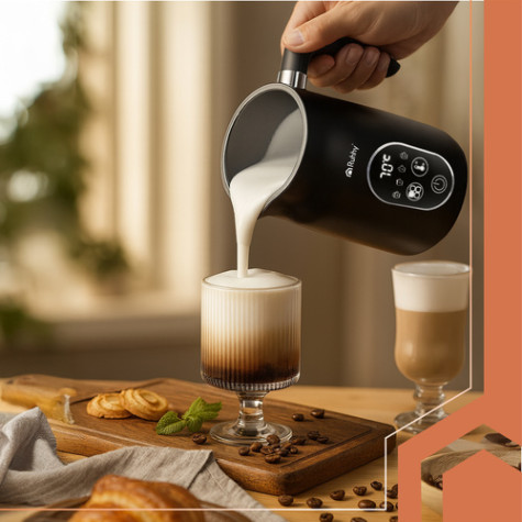 Napěňovač mléka s displejem 4v1 černý Ruhhy 26649 ~ 3