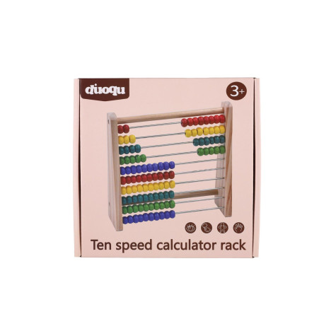 Počítadlo dřevěné 100 kuliček 18x18cm ~ 4