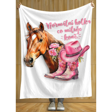 Deka 200 x 140 cm - Holka, co miluje koně ~ 2