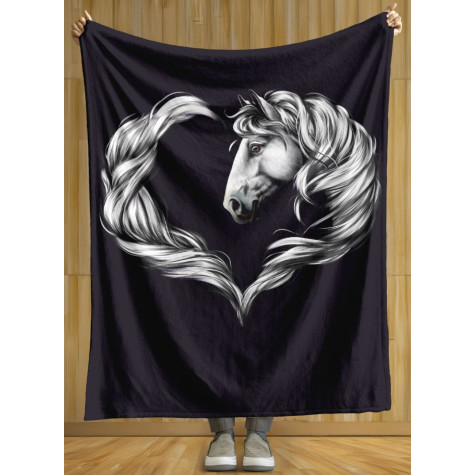 Deka 200 x 140 cm - Horse heart white ~ 2