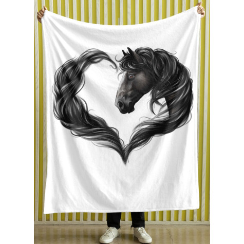 Deka 200 x 140 cm - Horse heart black ~ 2