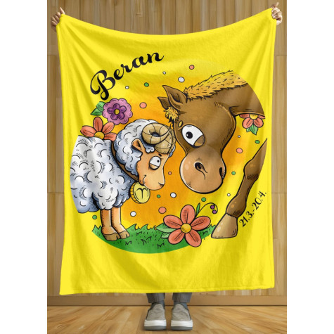 Deka 200 x 140 cm Koňská znamení - Beran ~ 2