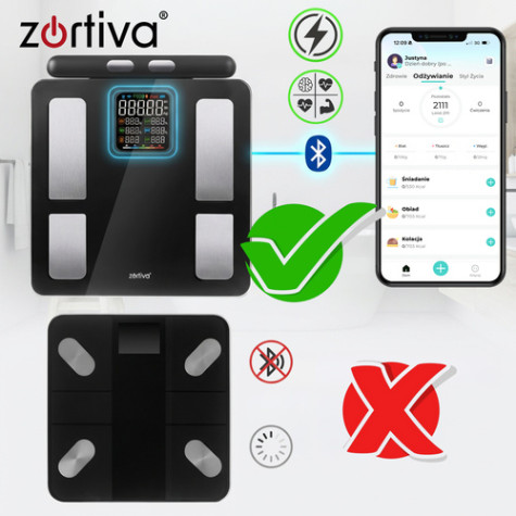 Analytická LCD osobní váha Zortivo černá ISO 26893 ~ 6