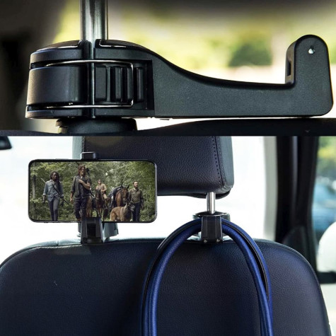 Multifunkční háček/držák telefonu do auta za opěrku ~ 4