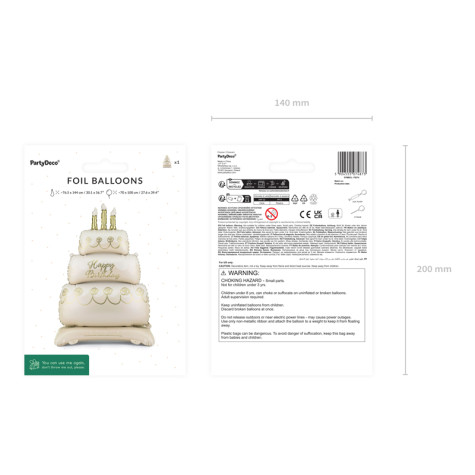 Fóliový balónek stojící Dort 70x100cm ~ 3