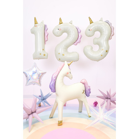 Fóliový balónek Jednorožec 93 cm - číslo 3 ~ 2