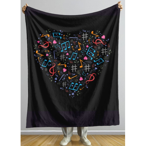 Deka 200 x 140 cm - Srdce z not ~ 2