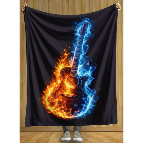 Deka 200 x 140 cm - Kytara v plamenech ~ 2