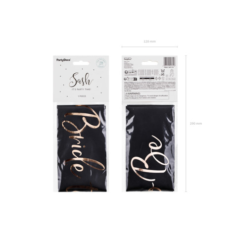 Šerpa na rozlučku Bride to Be černá 75 cm ~ 3