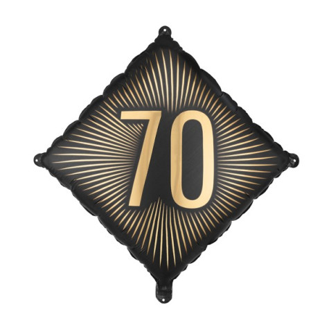 Narozeninový fóliový balónek 46x46cm černozlatý - 70 ~ 1