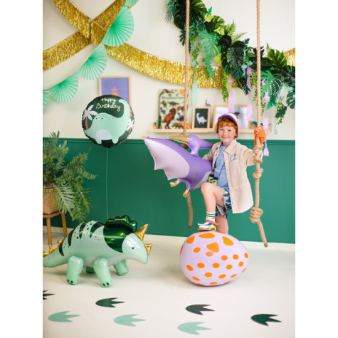 Fóliový balónek kulatý 35 cm Brontosaurus Happy Birthday ~ 2