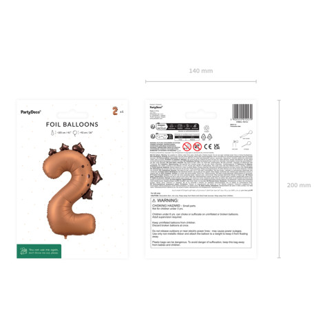 Fóliový balónek Dinosaurus 92 cm - číslo 2 ~ 5