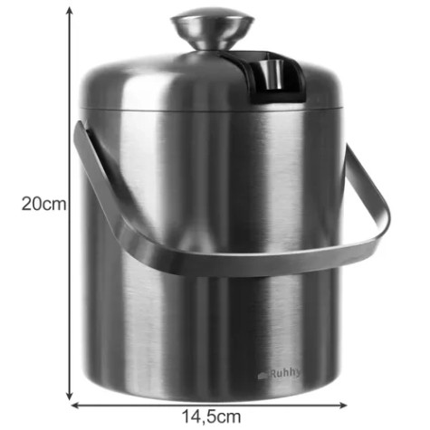 Nádoba na led 1,3 l se lžičkou a kleštěmi nerez Ruhhy 21159 ~ 8