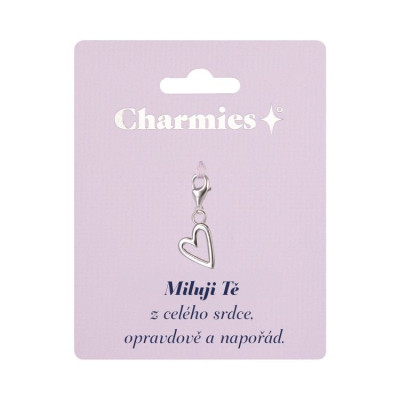 Albi Stříbrný přívěsek srdce - Miluji Tě