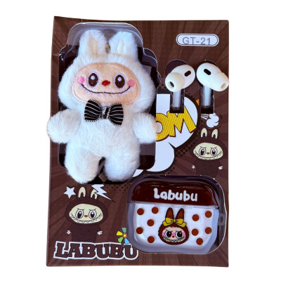 Bezdrátová sluchátka Labubu plyšový bílý