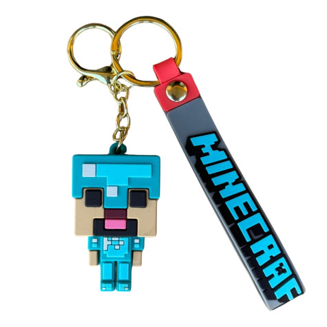 Klíčenka Minecraft 6 cm - Diamantový Steve ~ 1