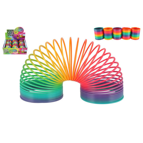Teddies Spirála pružina duhová plast průměr 8,5cm ~ 1