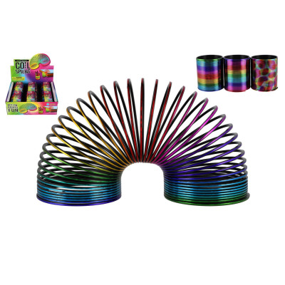 Teddies Spirála pružina barevná plast průměr 8,5cm mix