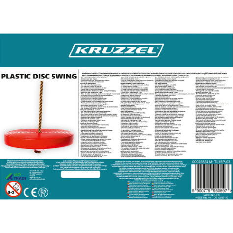 Zahradní houpačka kulatá plastová červená Kruzzel 23554 ~ 9