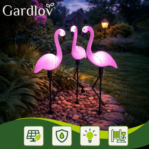 Solární zahradní lampa Plameňák Gardlov 21151 ~ 3