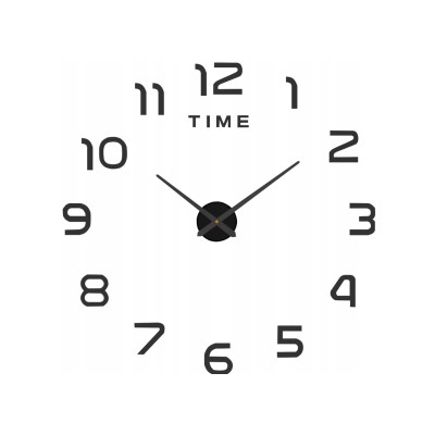 DIY Nalepovací hodiny na zeď 3D černé Ruhhy 19928