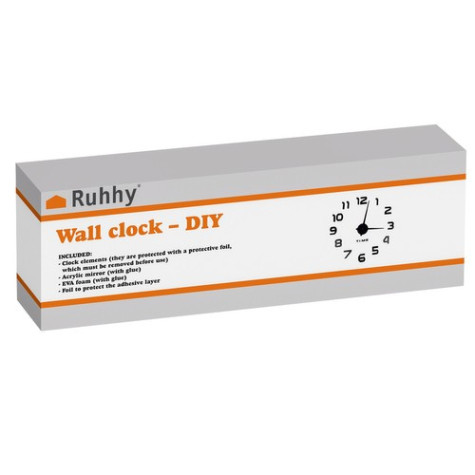 DIY Nalepovací hodiny na zeď 3D černé Ruhhy 19928 ~ 6