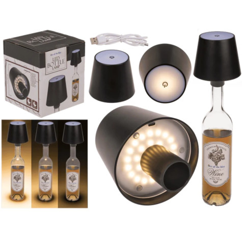 LED lampička na láhev vína - černá ~ 1