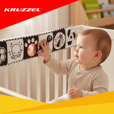 Kontrastní senzorická knížka leporelo Kruzzel 26461 ~ 3