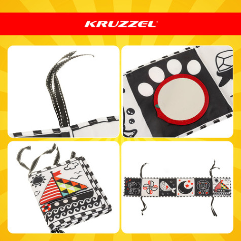 Kontrastní senzorická knížka leporelo Kruzzel 26461 ~ 4