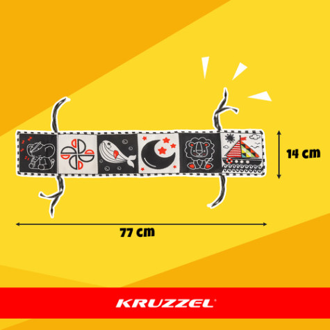 Kontrastní senzorická knížka leporelo Kruzzel 26461 ~ 7