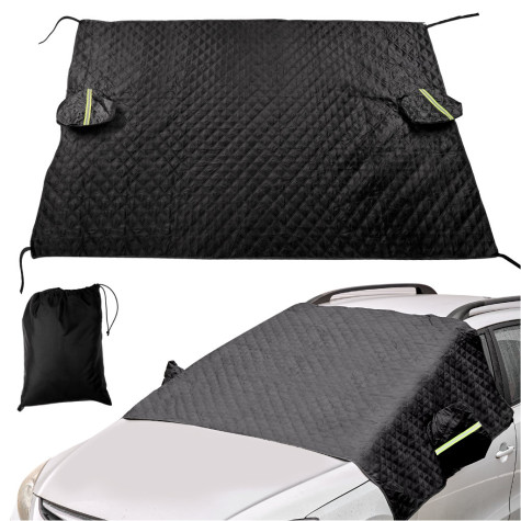Sluneční clona na čelní okno auta 242x142cm černá ~ 1