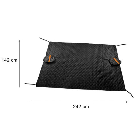 Sluneční clona na čelní okno auta 242x142cm černá ~ 6