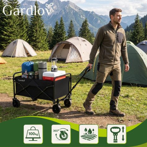 Přepravní vozík skládací černý Gardlov 69x45x49cm ~ 4